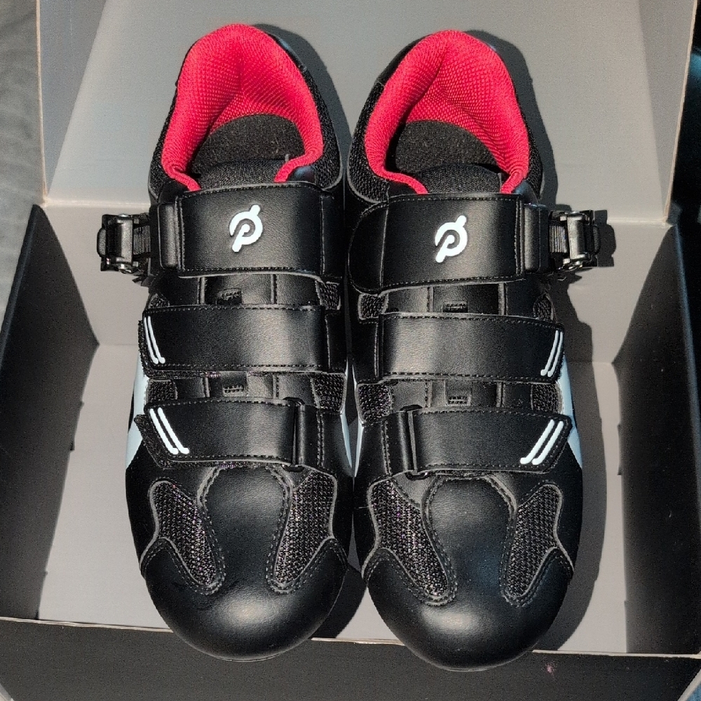 Peloton Black and Red Cycling Shoes